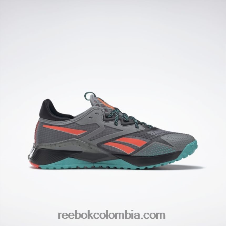 mujer gris puro 5/núcleo negro/verde azulado clásico zapatillas de entrenamiento mujer nano x2 tr adventure Reebok D260LP101