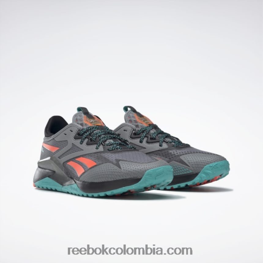 mujer gris puro 5/núcleo negro/verde azulado clásico zapatillas de entrenamiento mujer nano x2 tr adventure Reebok D260LP101