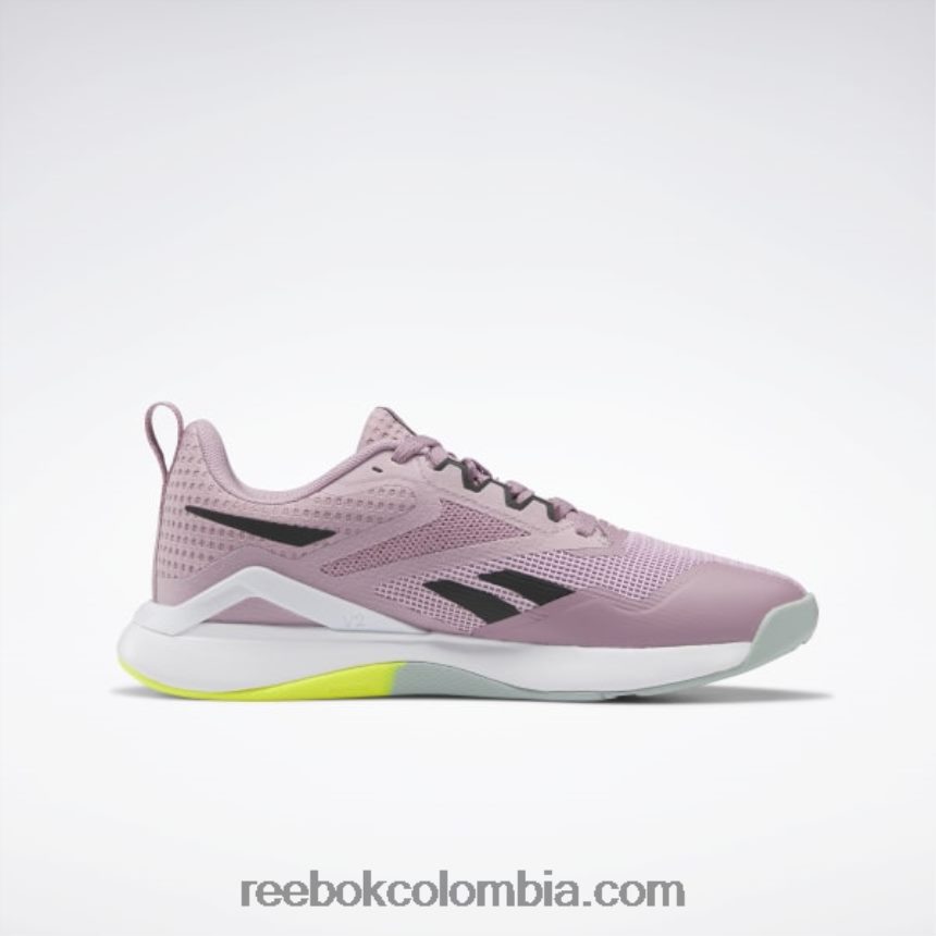 mujer lila infundido/negro núcleo/gris marino zapatillas de entrenamiento nanoflex tr 2.0 mujer Reebok D260LP196