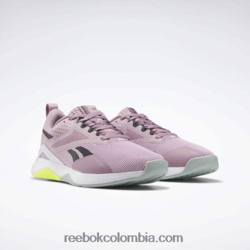mujer lila infundido/negro núcleo/gris marino zapatillas de entrenamiento nanoflex tr 2.0 mujer Reebok D260LP196