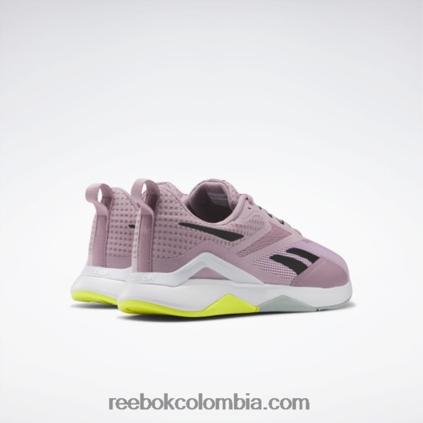 mujer lila infundido/negro núcleo/gris marino zapatillas de entrenamiento nanoflex tr 2.0 mujer Reebok D260LP196