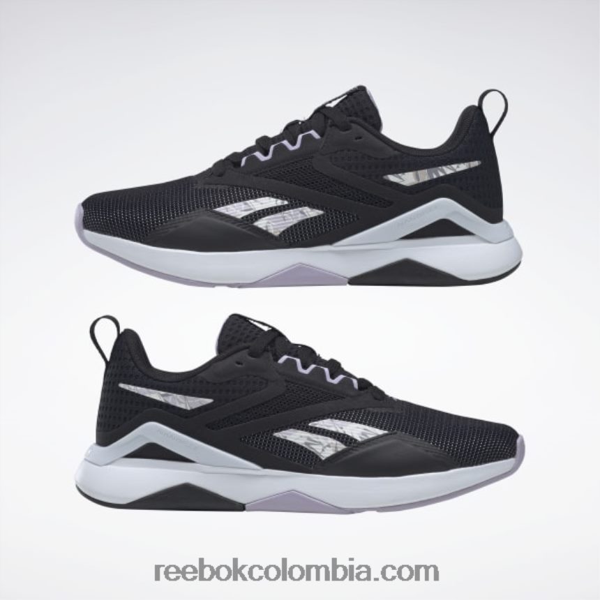 mujer negro núcleo/blanco ftwr/oasis morado zapatillas de entrenamiento nanoflex tr 2.0 mujer Reebok D260LP136