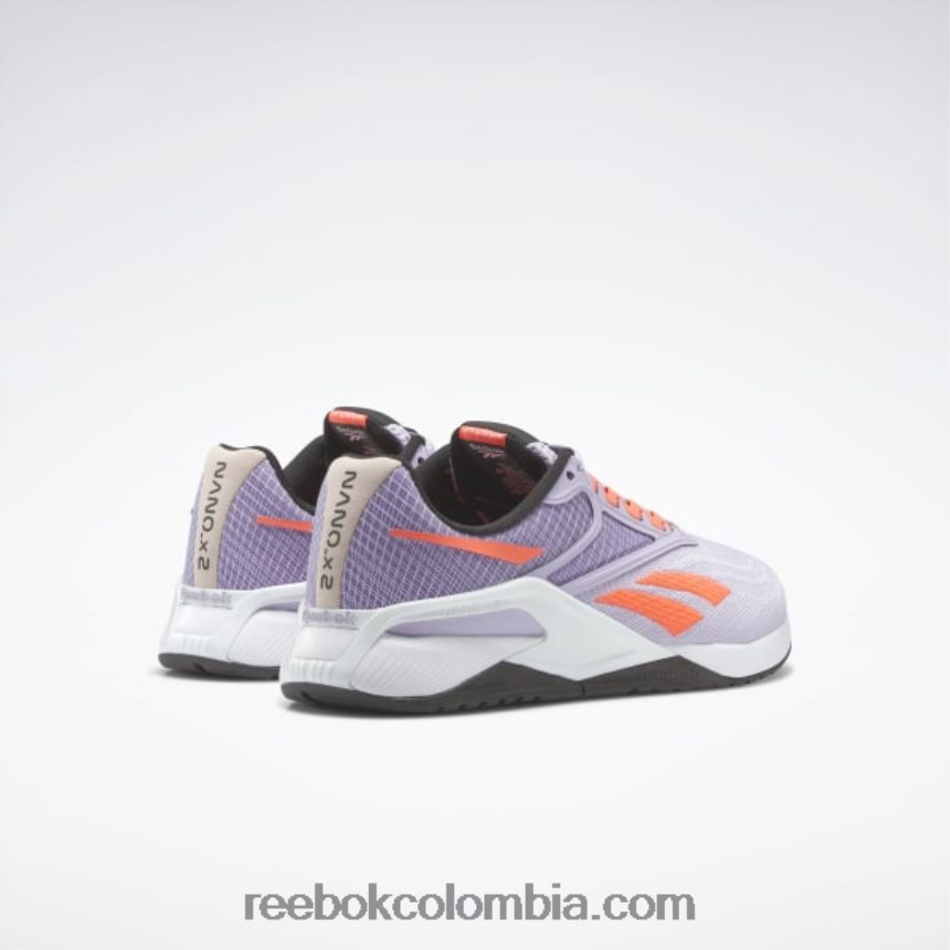 mujer oasis morado/llamarada naranja/negro central zapatillas de entrenamiento nano x2 para mujer Reebok D260LP43