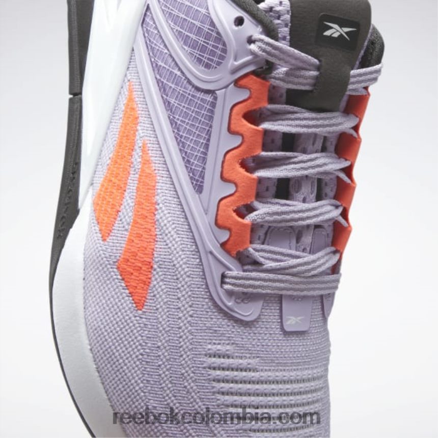 mujer oasis morado/llamarada naranja/negro central zapatillas de entrenamiento nano x2 para mujer Reebok D260LP43