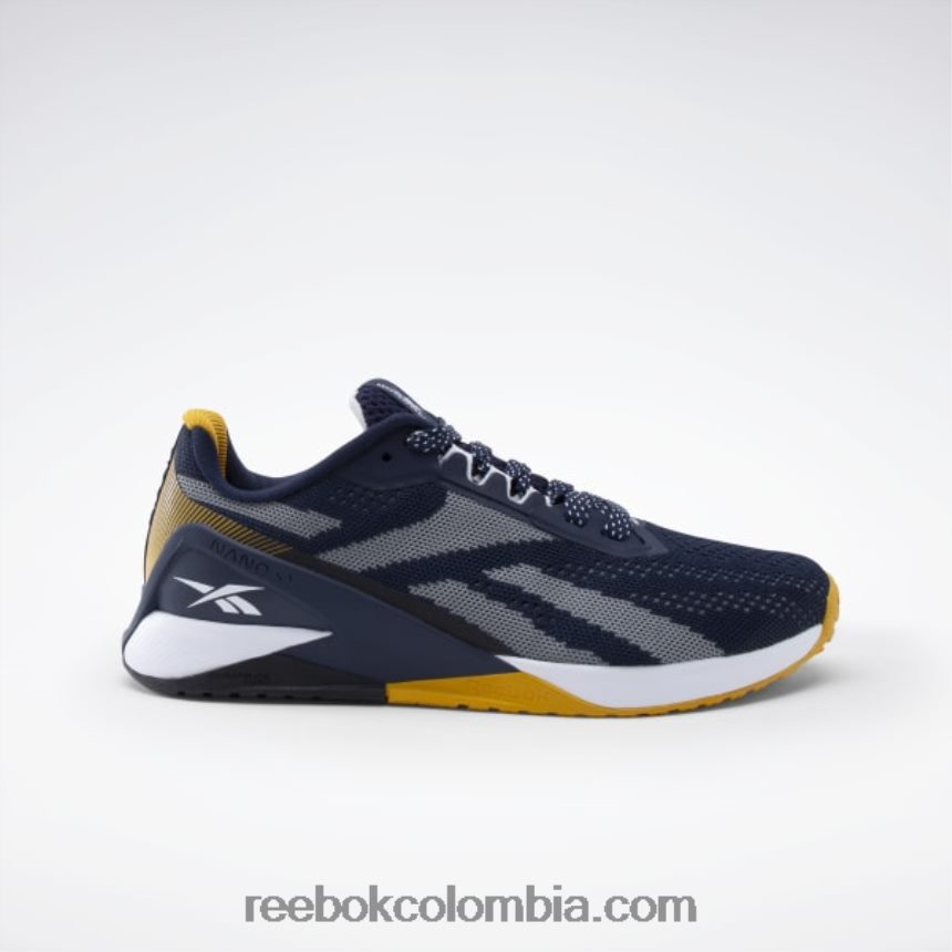 mujer vector azul marino/ocre brillante/núcleo negro zapatillas de entrenamiento nano x1 para mujer Reebok D260LP934
