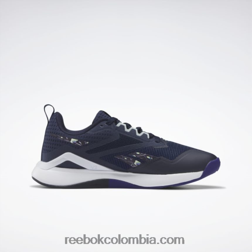 mujer vector azul marino/púrpura negrita/gris costero zapatillas de entrenamiento nanoflex tr 2.0 mujer Reebok D260LP202