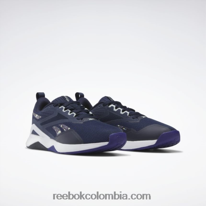 mujer vector azul marino/púrpura negrita/gris costero zapatillas de entrenamiento nanoflex tr 2.0 mujer Reebok D260LP202