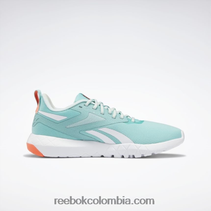 mujer verde azulado semiclásico/niebla/llamarada naranja zapatillas de entrenamiento flexagon force 4 mujer Reebok D260LP398
