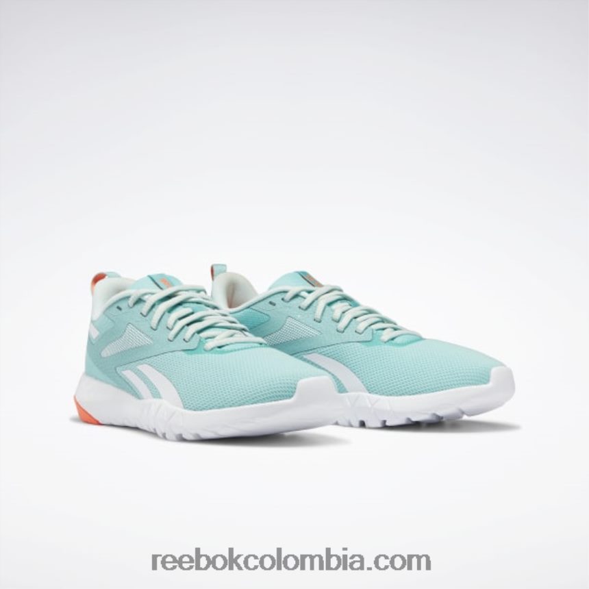 mujer verde azulado semiclásico/niebla/llamarada naranja zapatillas de entrenamiento flexagon force 4 mujer Reebok D260LP398
