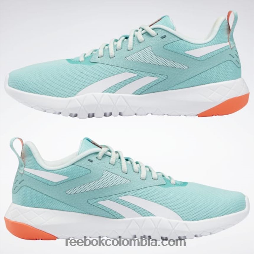 mujer verde azulado semiclásico/niebla/llamarada naranja zapatillas de entrenamiento flexagon force 4 mujer Reebok D260LP398