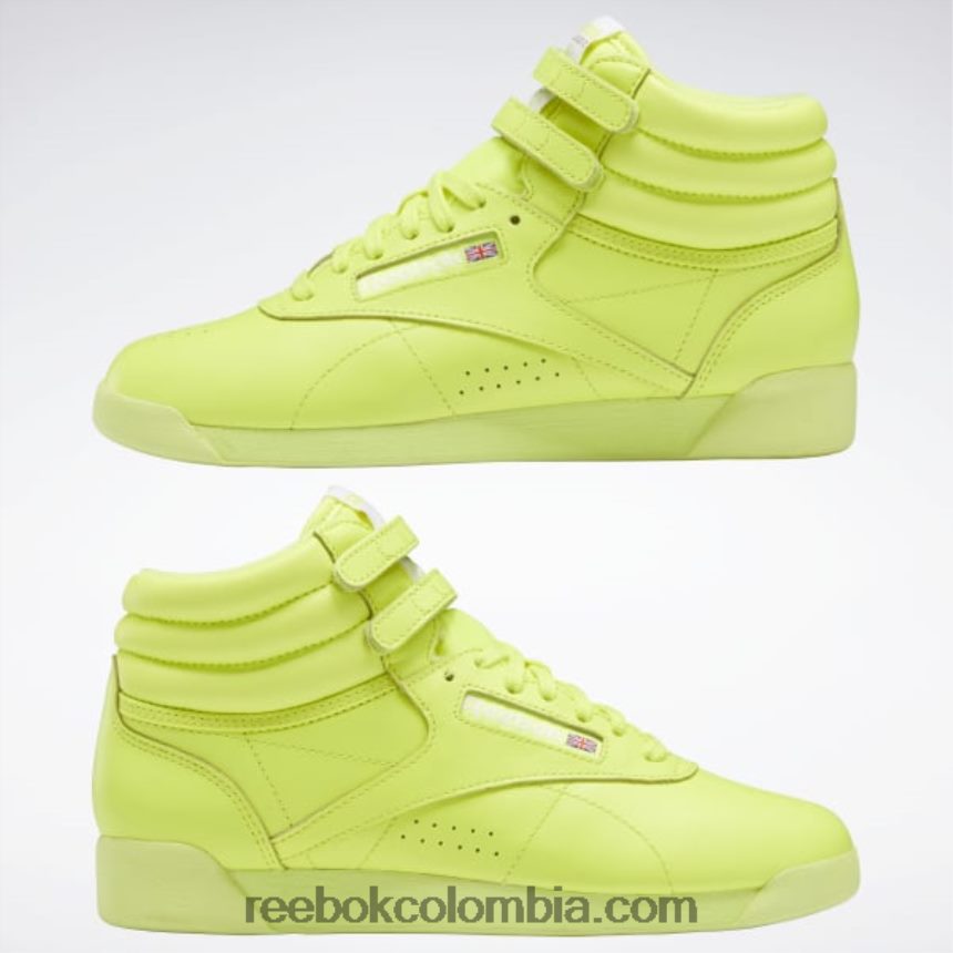 mujer amarillo ácido solar/blanco ftwr freestyle hola zapatos de mujer Reebok D260LP150