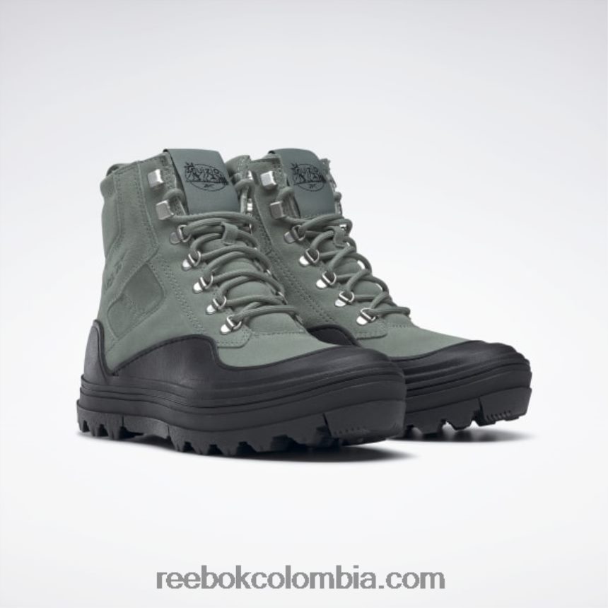 mujer armonía verde/núcleo negro danielle guizio club c zapatos de caña media con tacos Reebok D260LP222