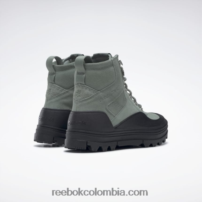 mujer armonía verde/núcleo negro danielle guizio club c zapatos de caña media con tacos Reebok D260LP222