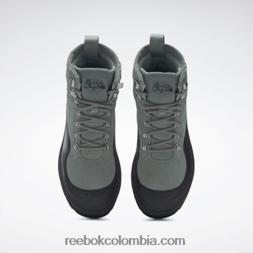 mujer armonía verde/núcleo negro danielle guizio club c zapatos de caña media con tacos Reebok D260LP222