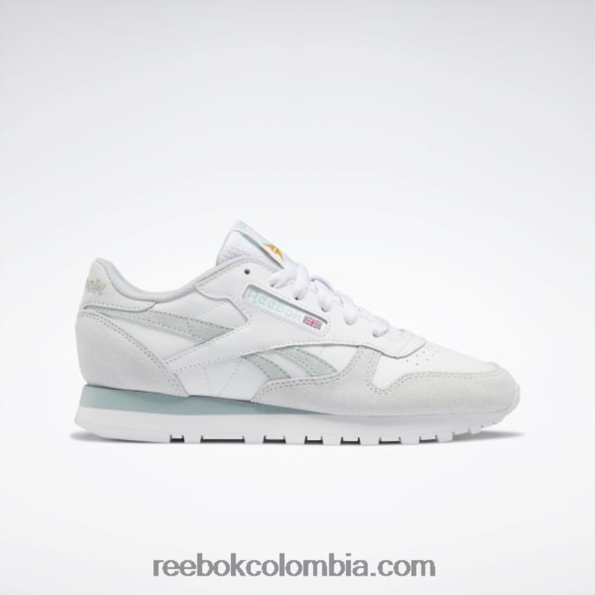 mujer blanco ftwr/gris marino/gris frío zapatos de mujer de cuero clasicos Reebok D260LP968