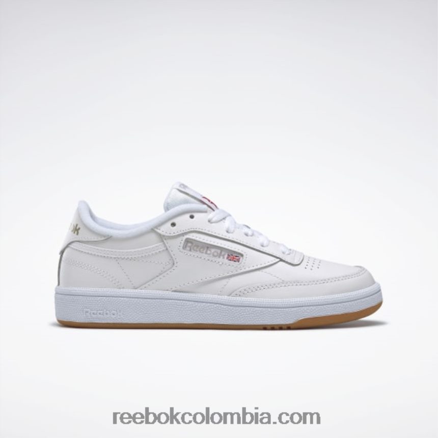mujer blanco/gris claro/goma zapatos club c 85 Reebok D260LP57