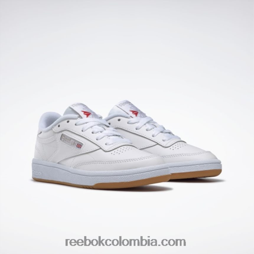 mujer blanco/gris claro/goma zapatos club c 85 Reebok D260LP57