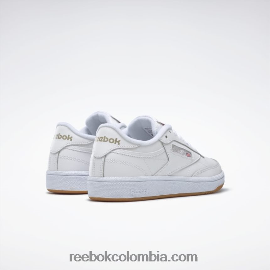 mujer blanco/gris claro/goma zapatos club c 85 Reebok D260LP57