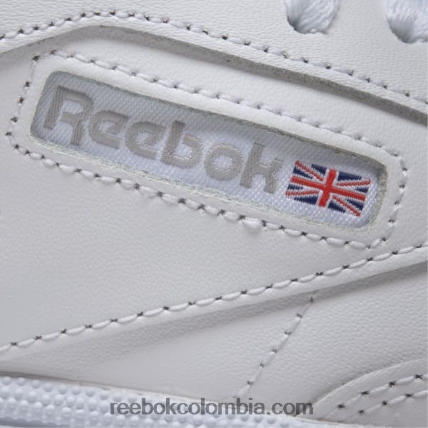 mujer blanco/gris claro/goma zapatos club c 85 Reebok D260LP57