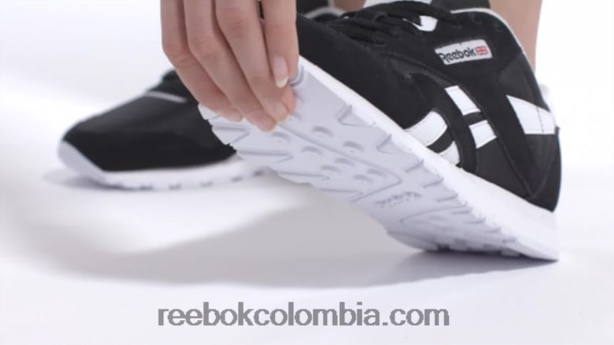 mujer blanco negro zapatos clásicos de nailon para mujer Reebok D260LP155