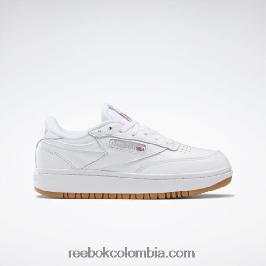mujer blanco/reebok goma de mascar-07 zapatos dobles del club c Reebok D260LP5