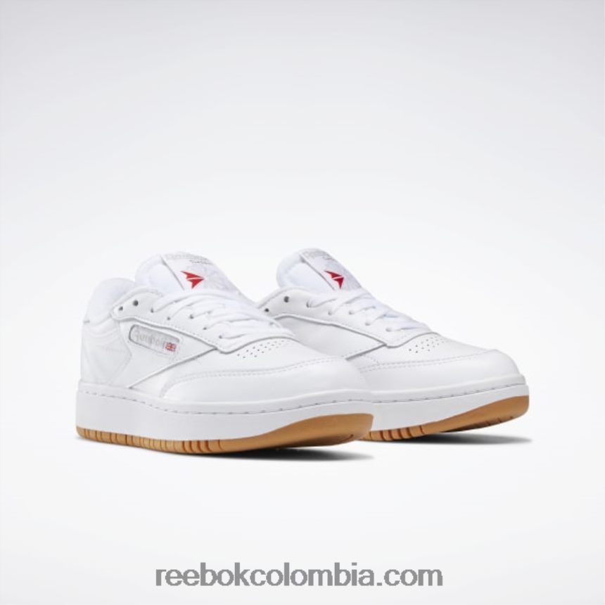 mujer blanco/reebok goma de mascar-07 zapatos dobles del club c Reebok D260LP5