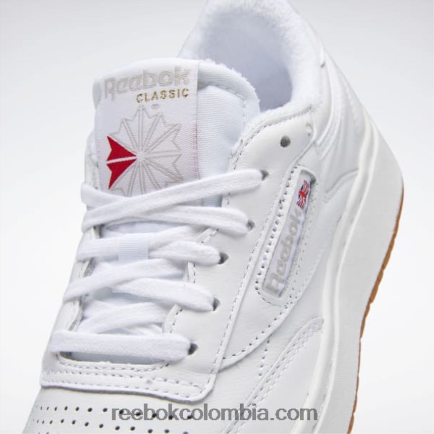 mujer blanco/reebok goma de mascar-07 zapatos dobles del club c Reebok D260LP5