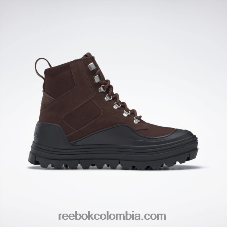 mujer cepillo marrón/núcleo negro danielle guizio club c zapatos de caña media con tacos Reebok D260LP226