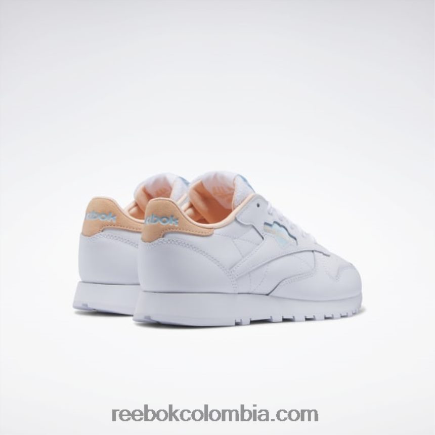 mujer ftwr blanco/azul perla/naranja aura zapatos de mujer de cuero clasicos Reebok D260LP424
