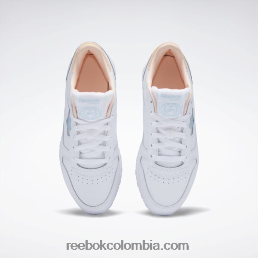 mujer ftwr blanco/azul perla/naranja aura zapatos de mujer de cuero clasicos Reebok D260LP424