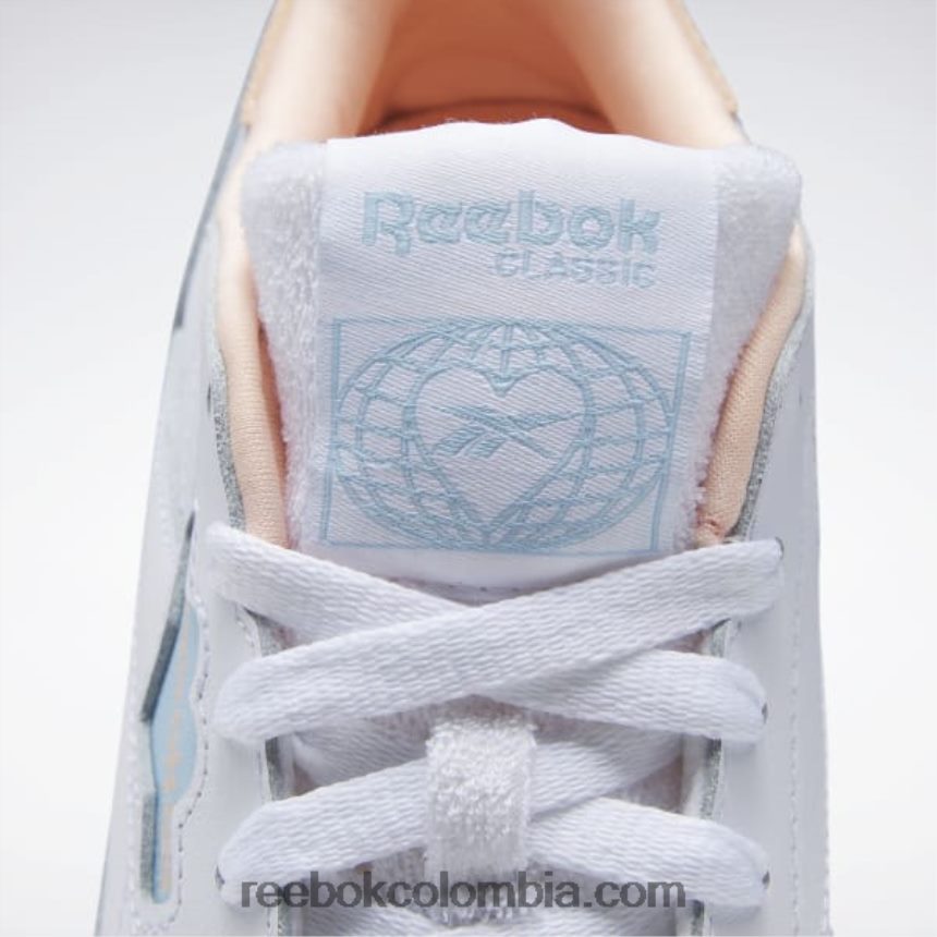 mujer ftwr blanco/azul perla/naranja aura zapatos de mujer de cuero clasicos Reebok D260LP424