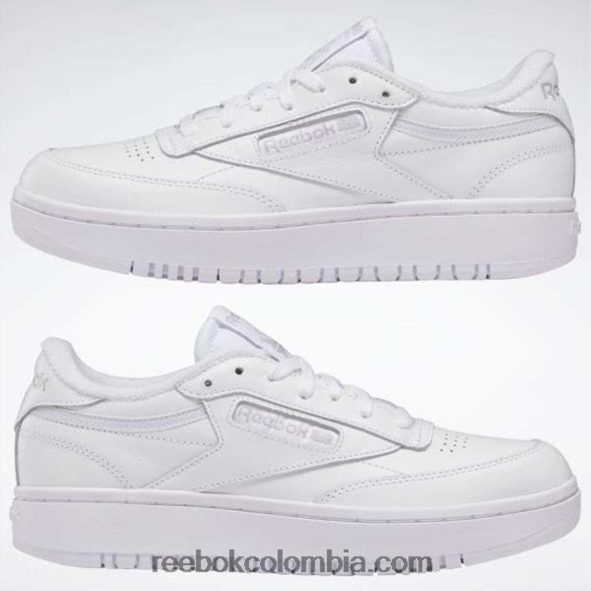 mujer ftwr blanco/gris frío 2 zapatos dobles del club c Reebok D260LP7