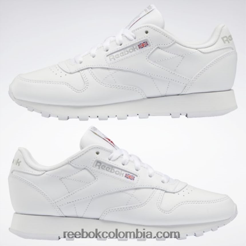 mujer ftwr blanco/gris puro 3 zapatos de cuero clasicos Reebok D260LP64