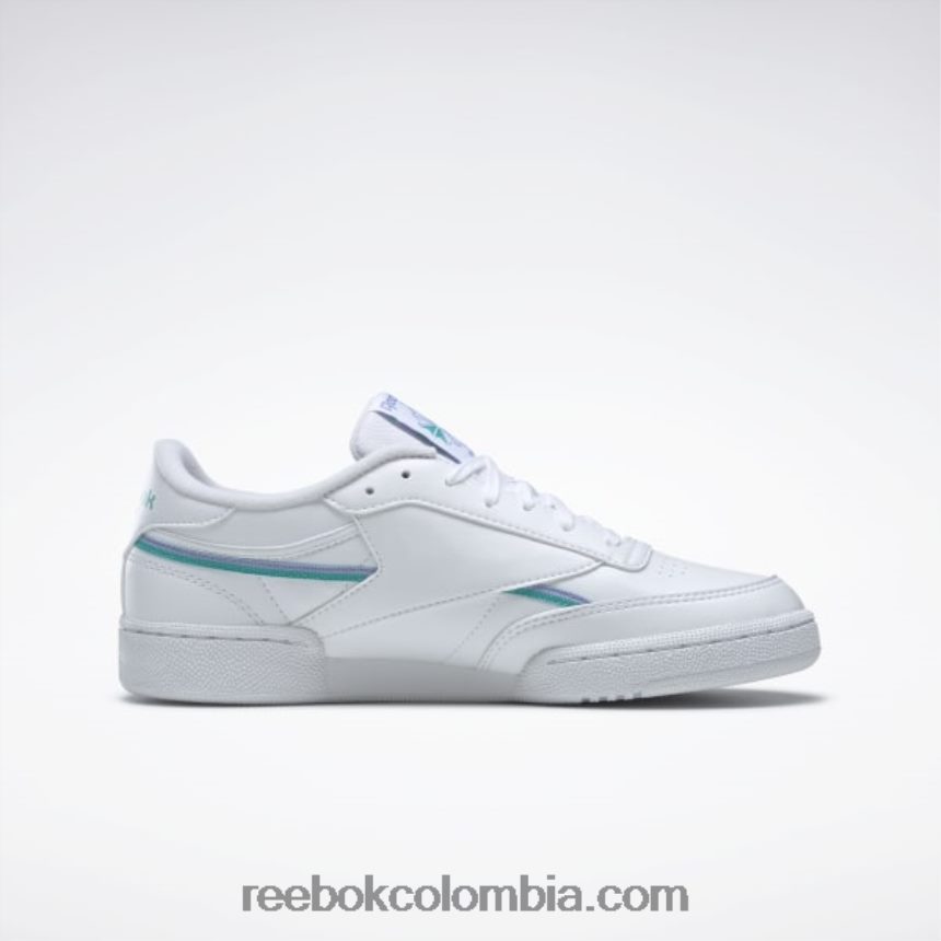 mujer ftwr blanco/resplandor lila/verde azulado clásico zapatillas club c 85 veganas mujer Reebok D260LP261