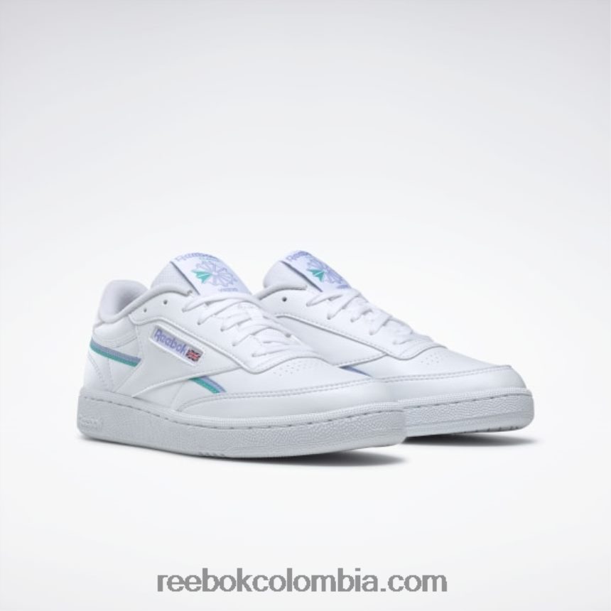 mujer ftwr blanco/resplandor lila/verde azulado clásico zapatillas club c 85 veganas mujer Reebok D260LP261