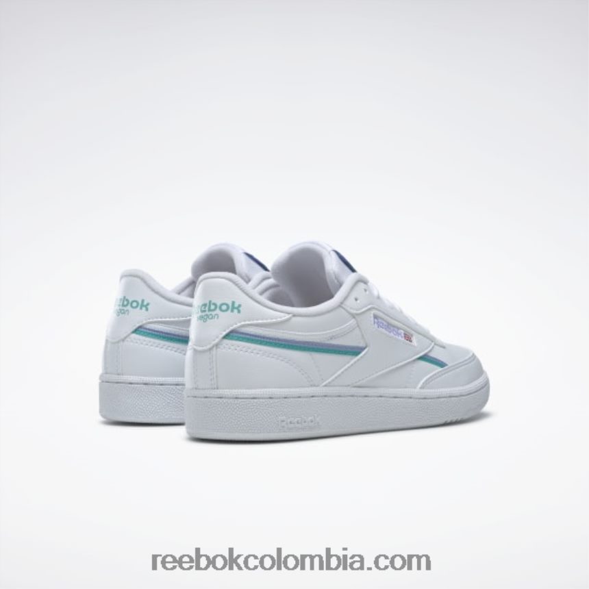 mujer ftwr blanco/resplandor lila/verde azulado clásico zapatillas club c 85 veganas mujer Reebok D260LP261