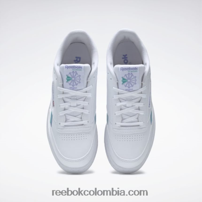 mujer ftwr blanco/resplandor lila/verde azulado clásico zapatillas club c 85 veganas mujer Reebok D260LP261