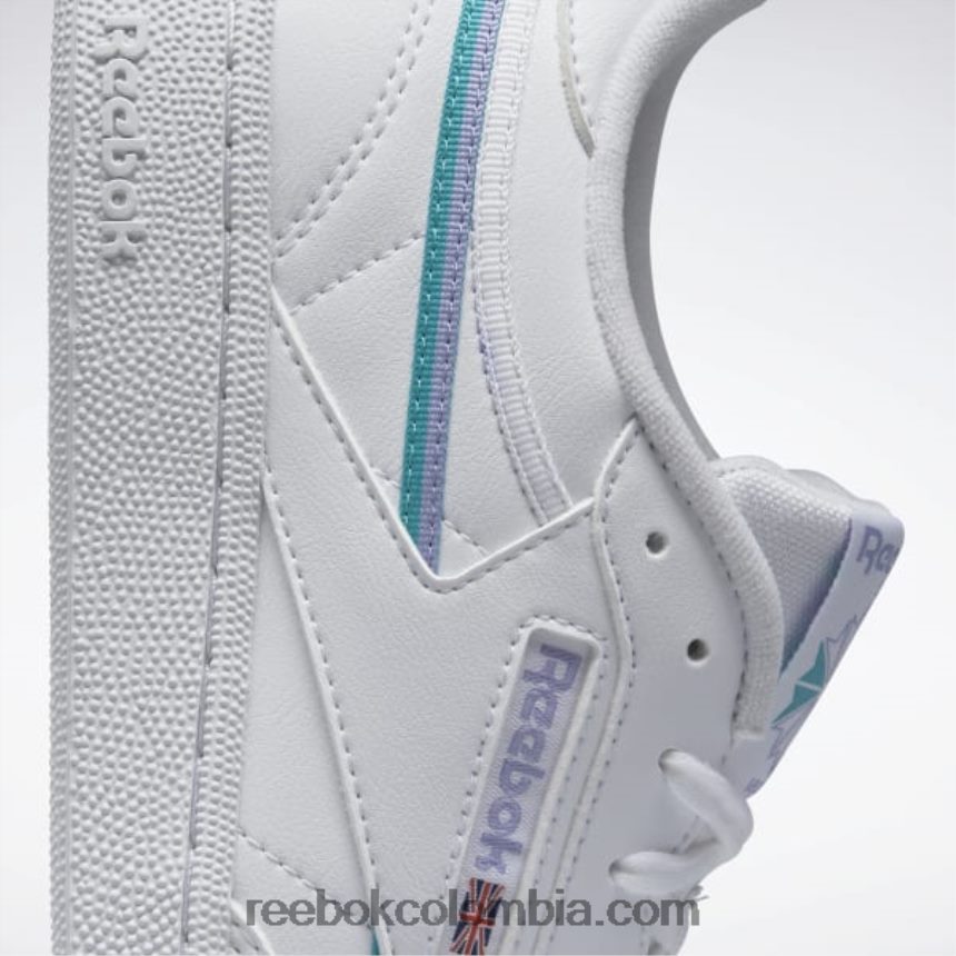 mujer ftwr blanco/resplandor lila/verde azulado clásico zapatillas club c 85 veganas mujer Reebok D260LP261