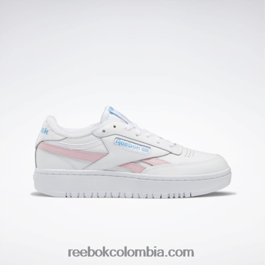 mujer ftwr blanco/resplandor rosa/agua radiante club c doble venganza zapatos de mujer Reebok D260LP267