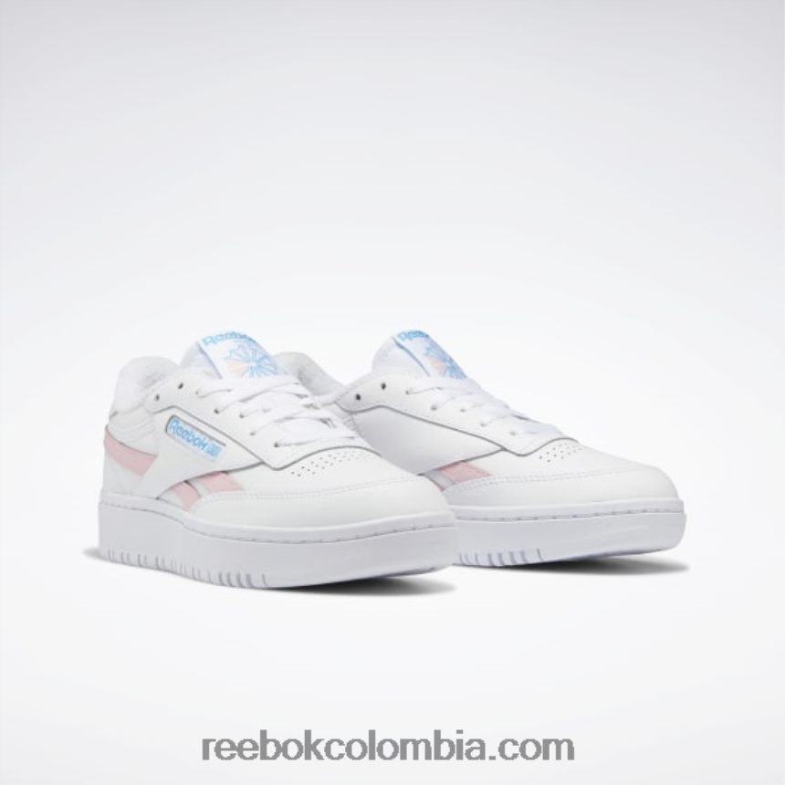 mujer ftwr blanco/resplandor rosa/agua radiante club c doble venganza zapatos de mujer Reebok D260LP267
