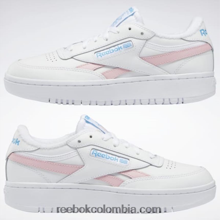 mujer ftwr blanco/resplandor rosa/agua radiante club c doble venganza zapatos de mujer Reebok D260LP267