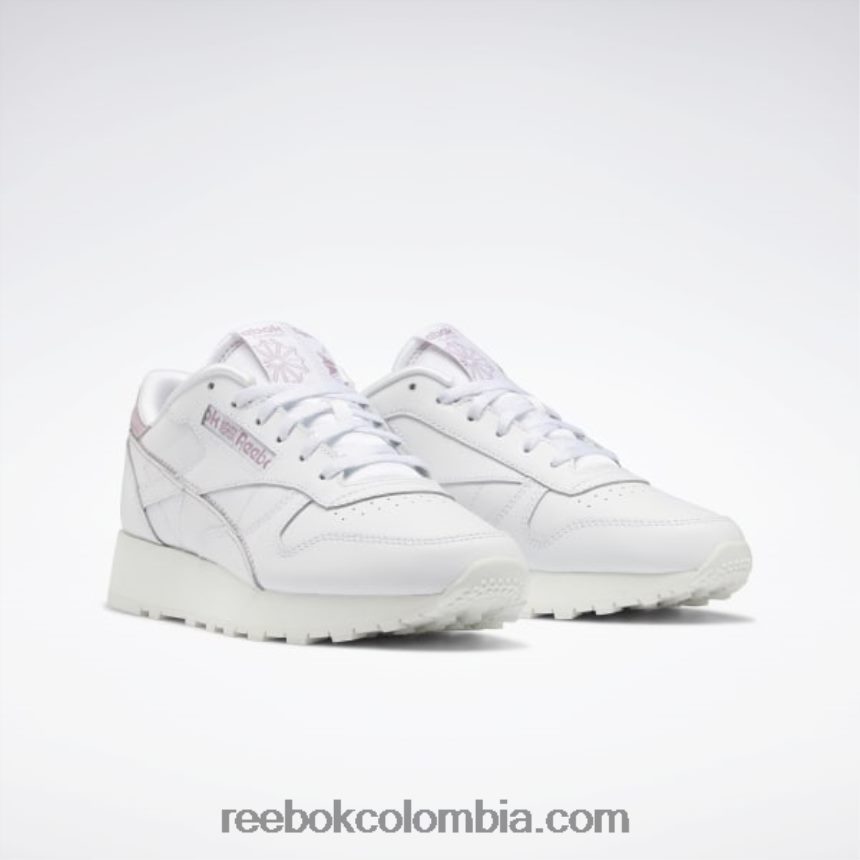 mujer ftwr blanco/tiza/lila infundido cuero clásico hazlo tuyo zapatos de mujer Reebok D260LP209