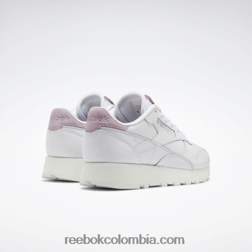 mujer ftwr blanco/tiza/lila infundido cuero clásico hazlo tuyo zapatos de mujer Reebok D260LP209