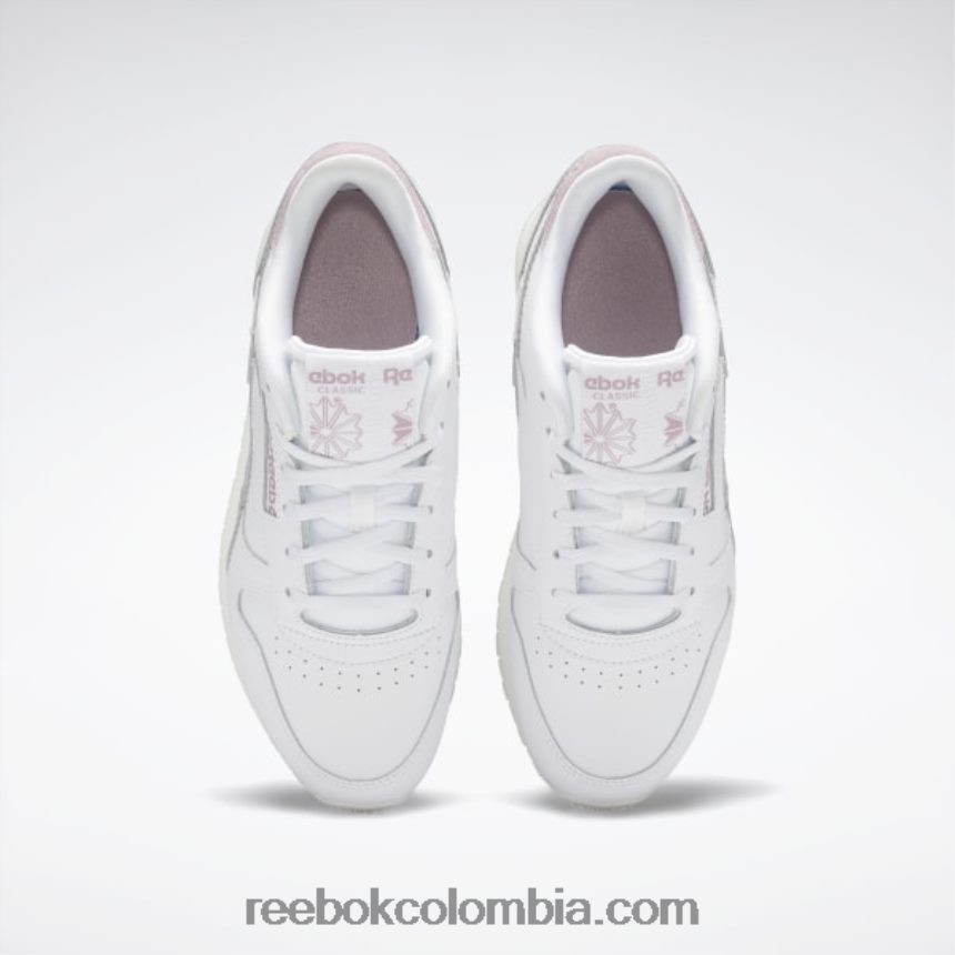mujer ftwr blanco/tiza/lila infundido cuero clásico hazlo tuyo zapatos de mujer Reebok D260LP209