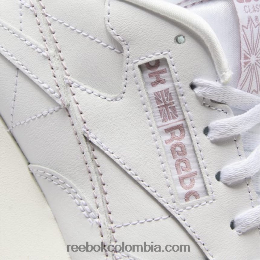 mujer ftwr blanco/tiza/lila infundido cuero clásico hazlo tuyo zapatos de mujer Reebok D260LP209