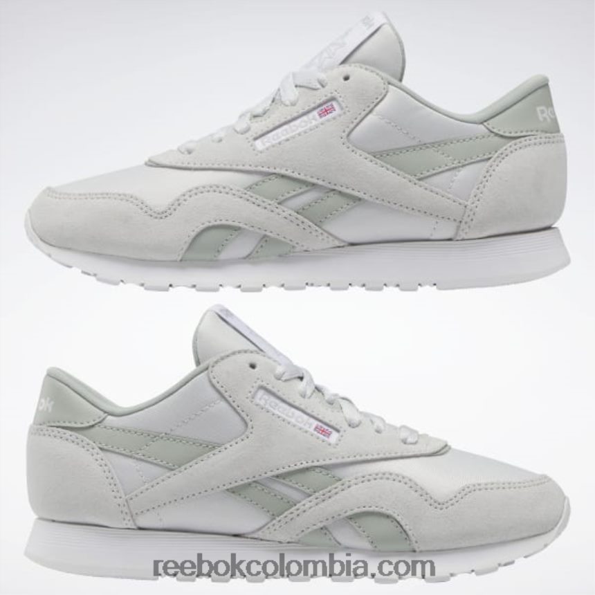mujer gris frío/spray de mar/blanco ftwr zapatos clásicos de nailon para mujer Reebok D260LP268