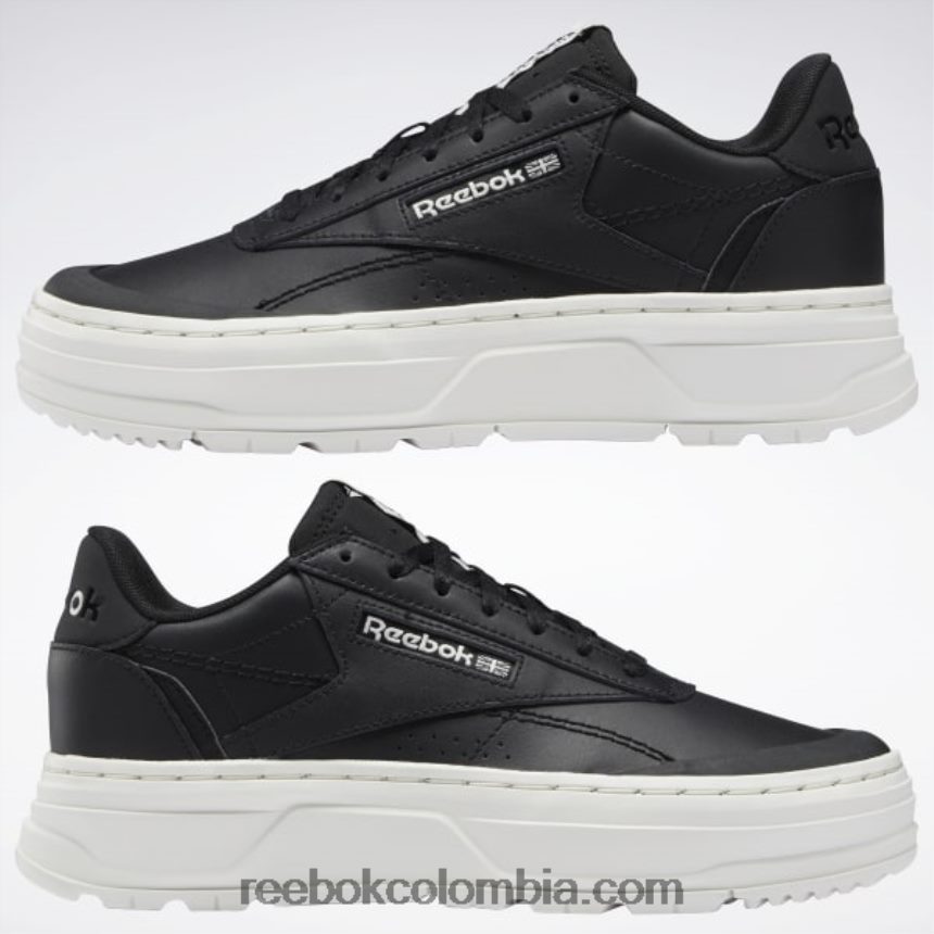 mujer núcleo negro/tiza zapatos club c doble geo mujer Reebok D260LP204