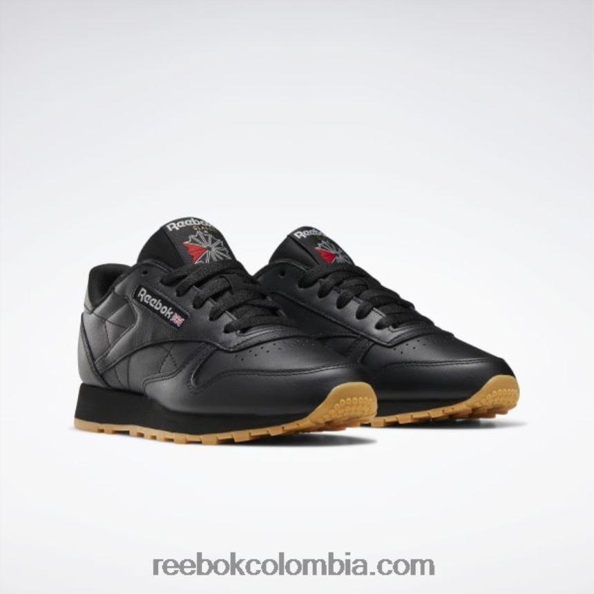 mujer negro core/gris puro 5/reebok rubber gum-03 zapatos de cuero clasicos Reebok D260LP193