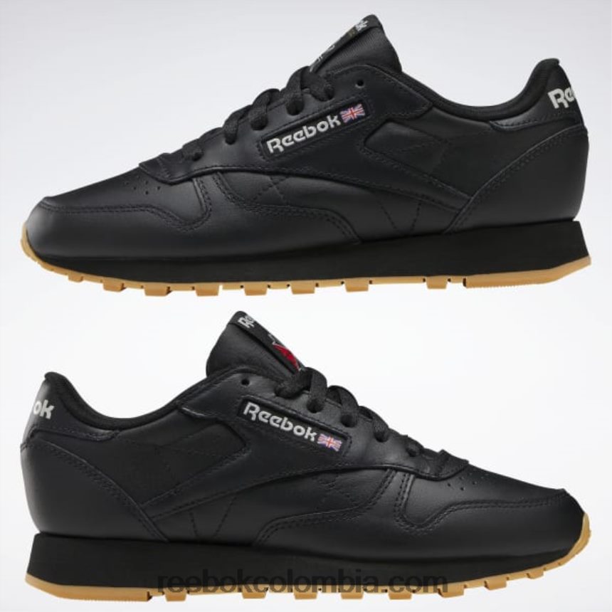 mujer negro core/gris puro 5/reebok rubber gum-03 zapatos de cuero clasicos Reebok D260LP193