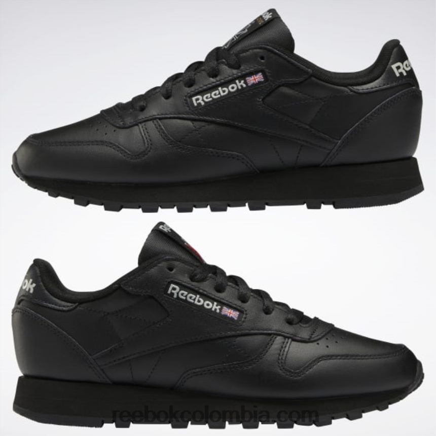 mujer negro núcleo/gris puro 5 zapatos de cuero clasicos Reebok D260LP103